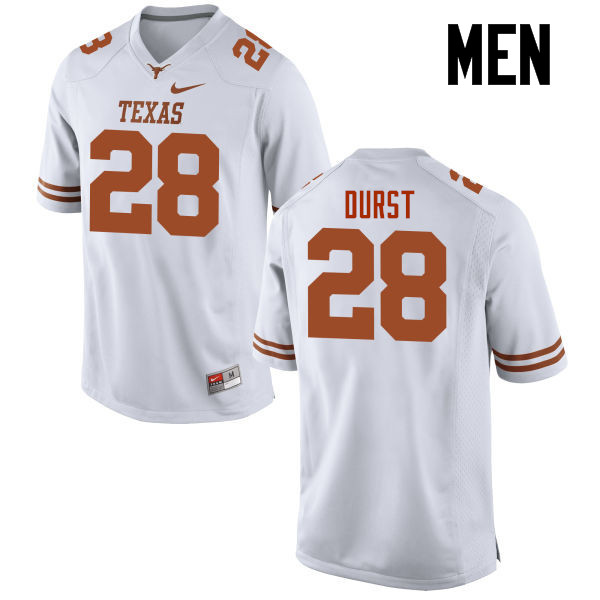 Men #28 Jarmarquis Durst Texas Longhorns College Football Jerseys-White